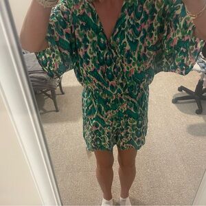 Cupshe Tropical Green and Pink romper